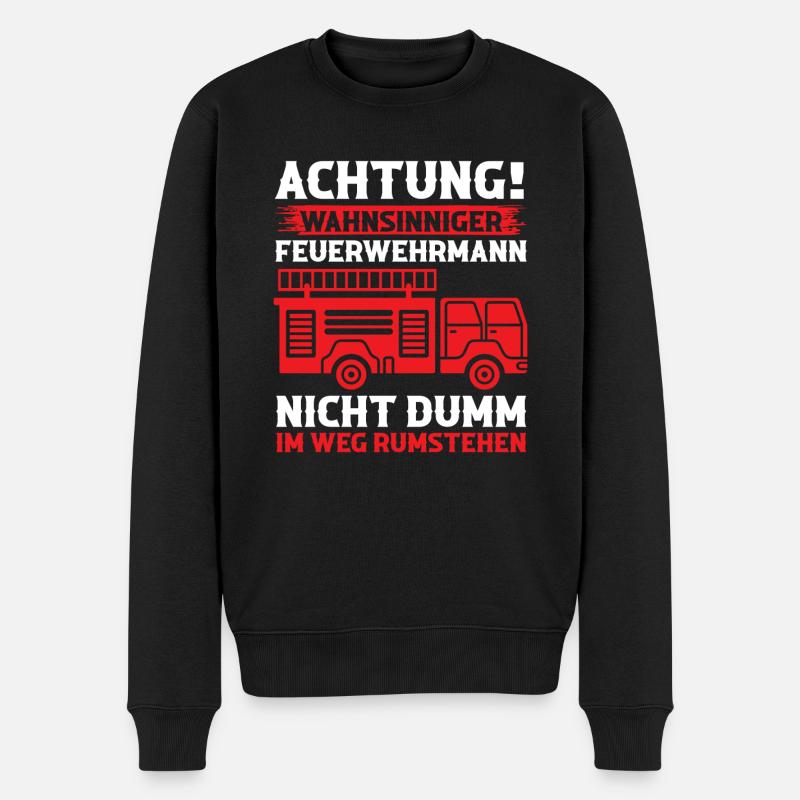 Feuerwehrmann Feuerwehr - Männer Premium Bio Pullover - Schwarz
