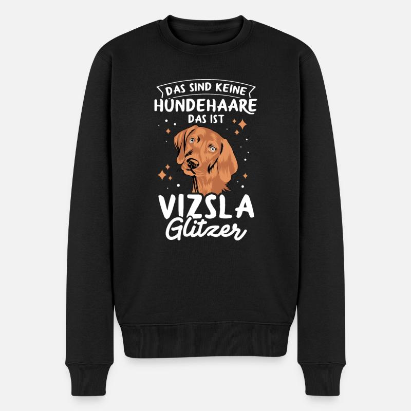 Das Sind Keine Hunde Haare Das Ist Vizsla Glitzer - Männer Premium Bio Pullover - Schwarz