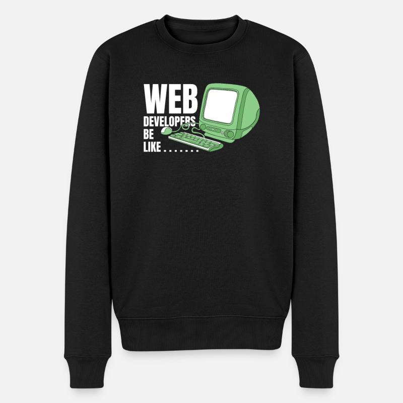 Web Entwickler Webdeveloper Lustig - Männer Premium Bio Pullover - Schwarz