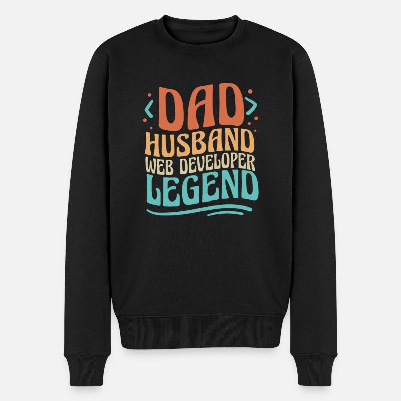 Web Entwickler Webdeveloper Vater - Männer Premium Bio Pullover - Schwarz