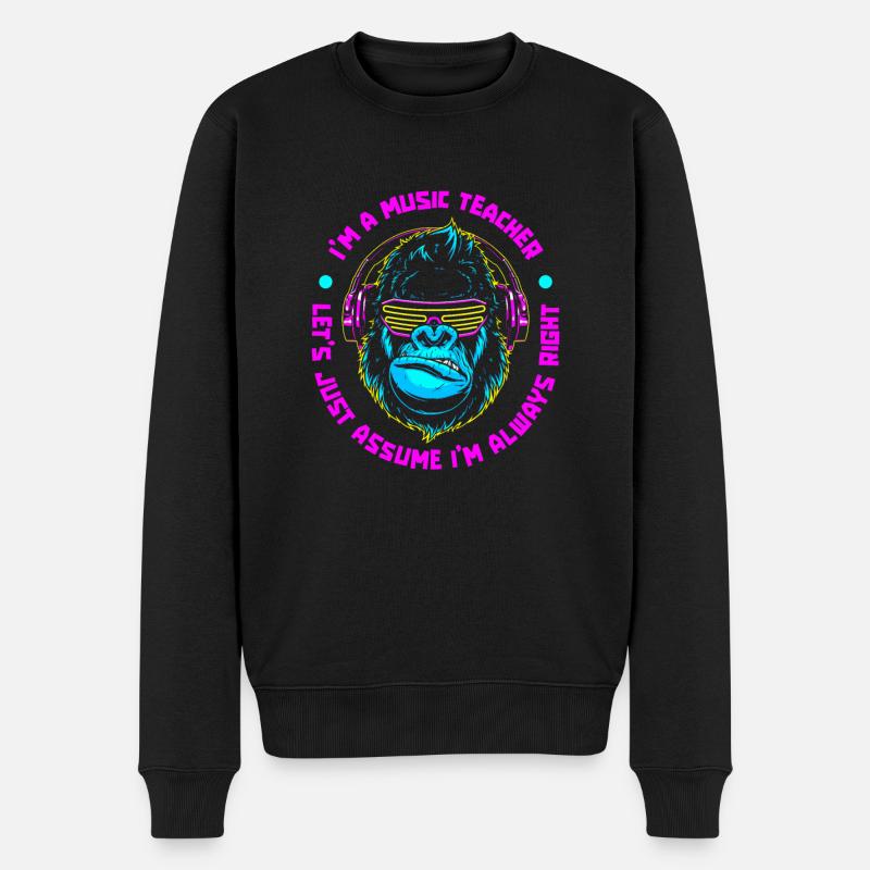 Musiklehrer Musik Lehrer Cool - Männer Premium Bio Pullover - Schwarz