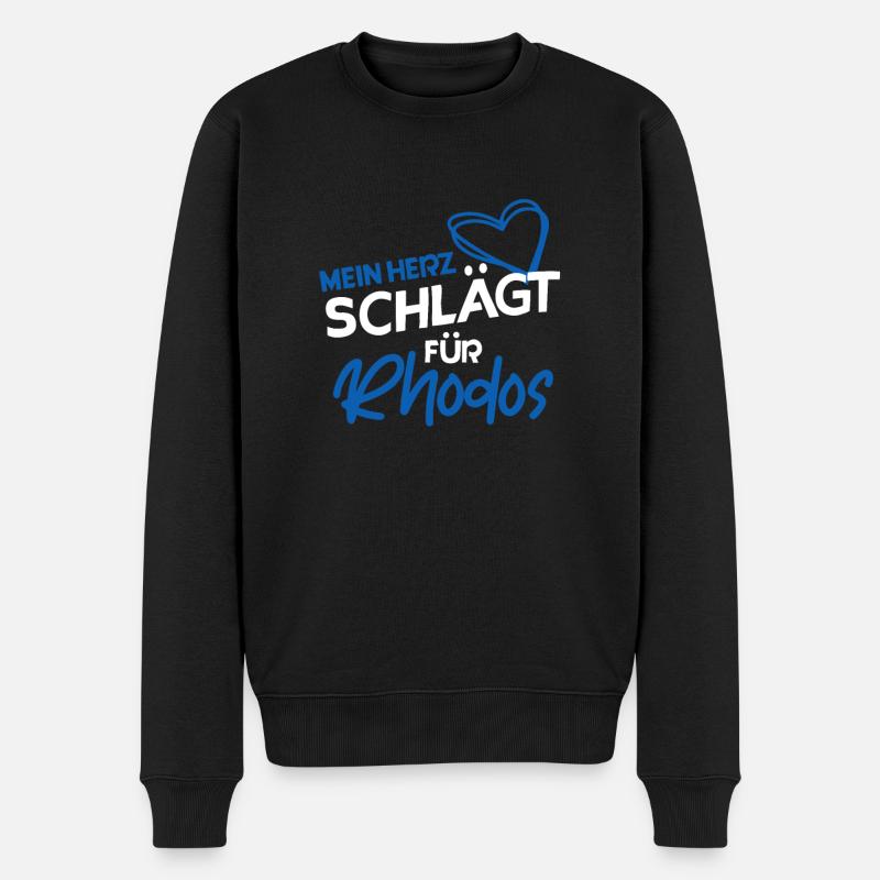 Rhodos - Männer Premium Bio Pullover - Schwarz