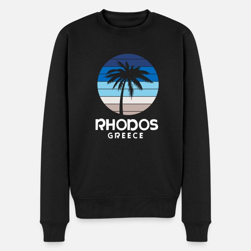 Rhodos - Männer Premium Bio Pullover - Schwarz