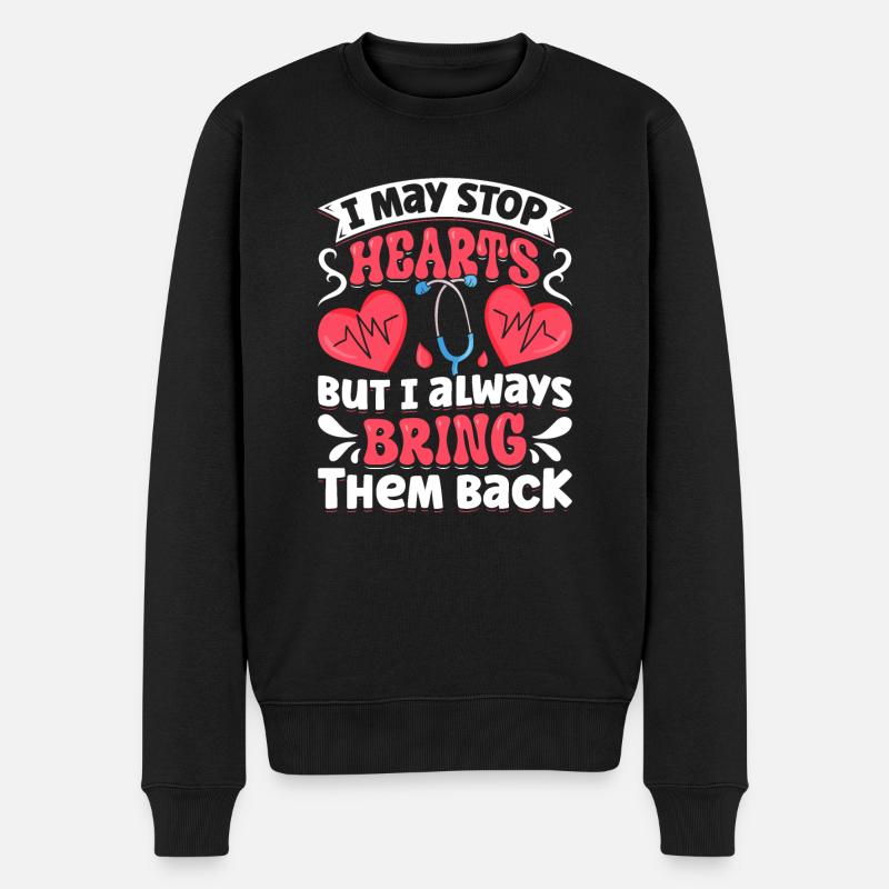 Conception d’infirmière auxiliaire - Pull Premium bio Homme - noir