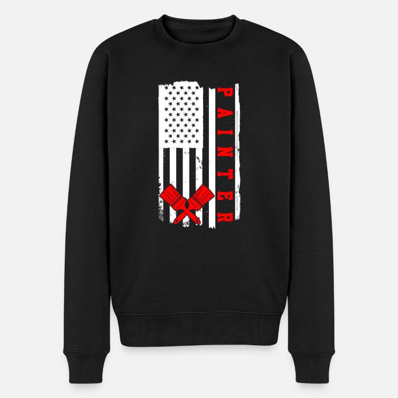 Flag USA Peintre - Pull Premium bio Homme - noir