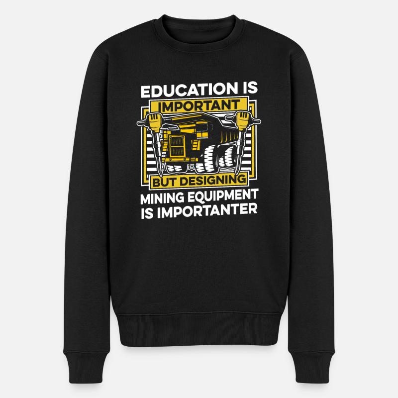 Ingenieur Lustig Bergbauingenieur - Männer Premium Bio Pullover - Schwarz