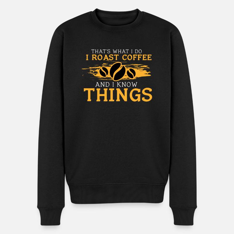 Kafffee Rösten Geschenk - Männer Premium Bio Pullover - Schwarz