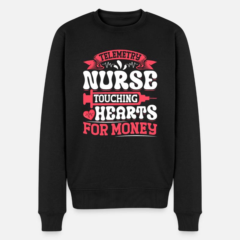Conception d’infirmière auxiliaire - Pull Premium bio Homme - noir