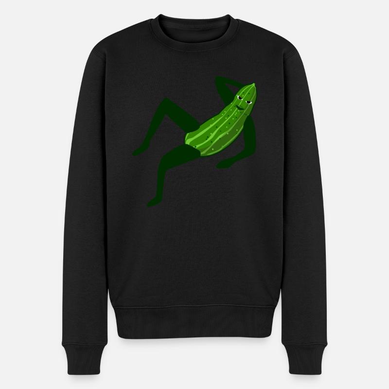 Gurken Model modische Gurke - Männer Premium Bio Pullover - Schwarz