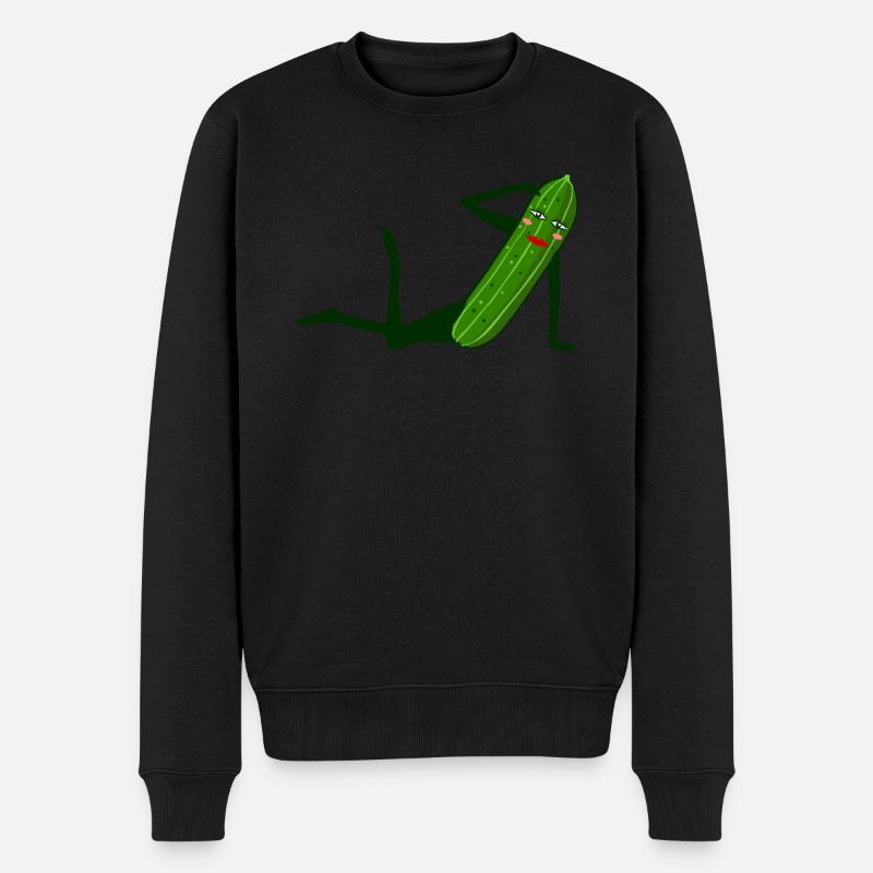 Gurken Fotomodell Model Gurke - Männer Premium Bio Pullover - Schwarz