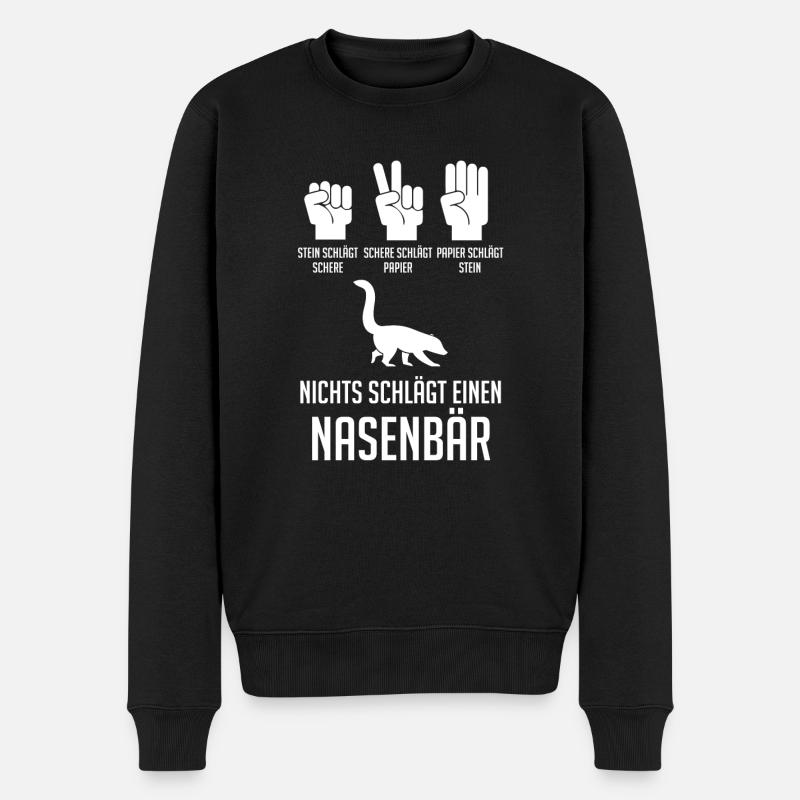 Nasenbär - Männer Premium Bio Pullover - Schwarz