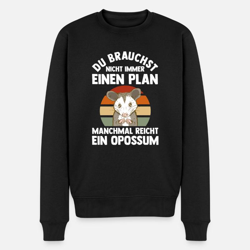 Opossum - Männer Premium Bio Pullover - Schwarz