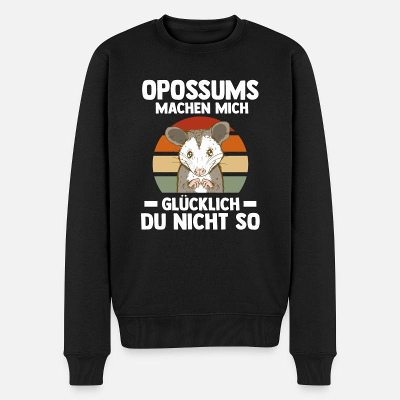 Opossum - Männer Premium Bio Pullover - Schwarz