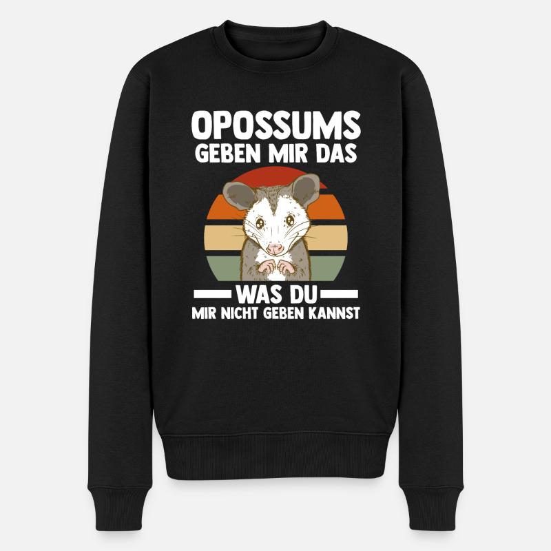 Opossum - Männer Premium Bio Pullover - Schwarz