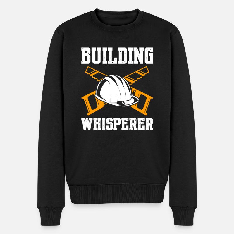 Building Whisperer Construction Worker - Männer Premium Bio Pullover - Schwarz