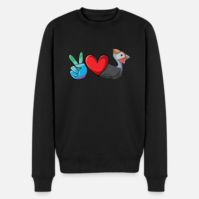 Perlhühner Perlhuhn Guinea Fowl - Männer Premium Bio Pullover - Schwarz