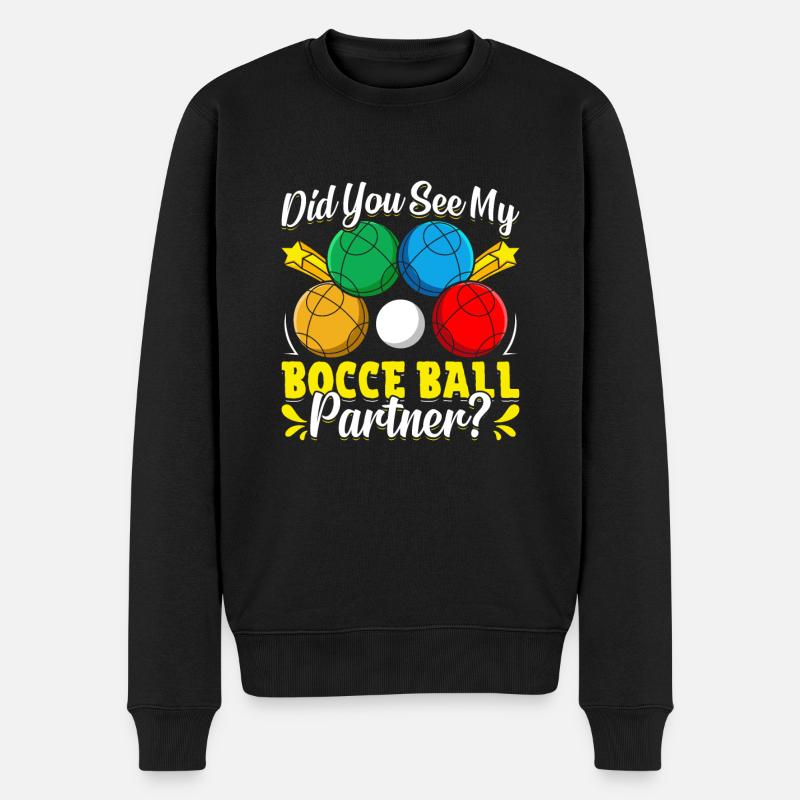 Funny Bocce Game - Männer Premium Bio Pullover - Schwarz