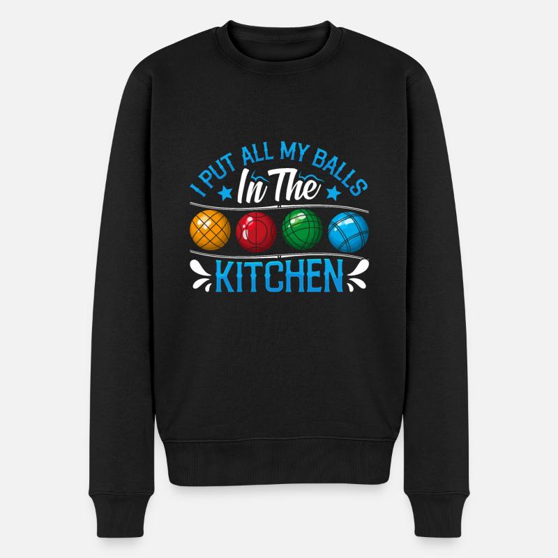 Funny Bocce Game - Männer Premium Bio Pullover - Schwarz