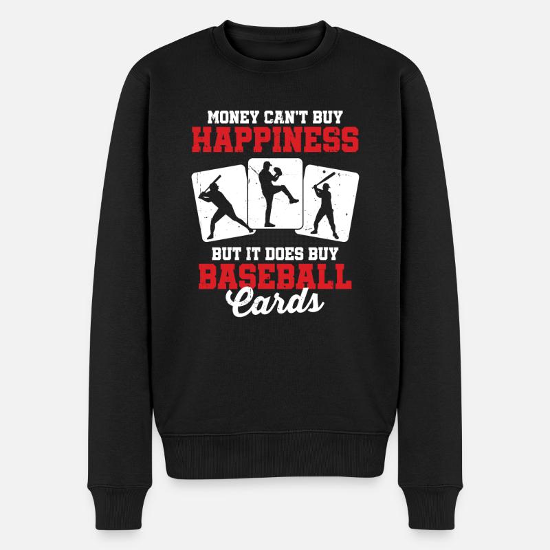 Men Trader Money Cant Buy Happiness But Buy Baseba - Männer Premium Bio Pullover - Schwarz