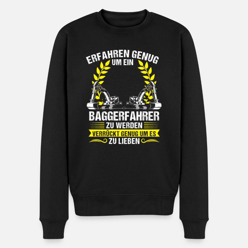 Baggerfahrer Beruf Lader Geschenk - Männer Premium Bio Pullover - Schwarz