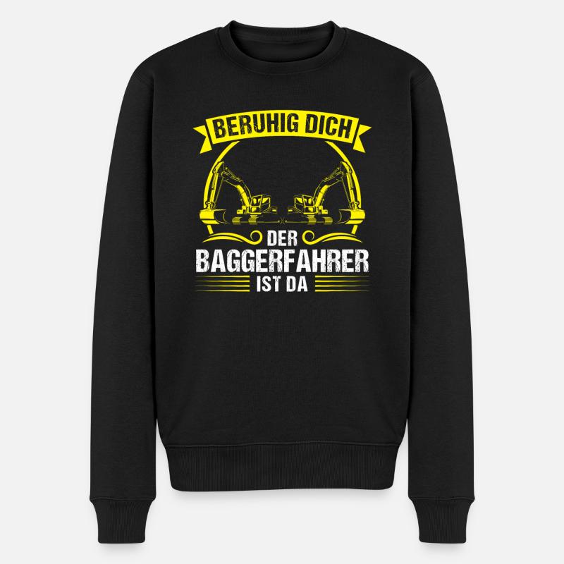 Baggerfahrer Beruf Bagger-Fahrer Geschenk - Männer Premium Bio Pullover - Schwarz