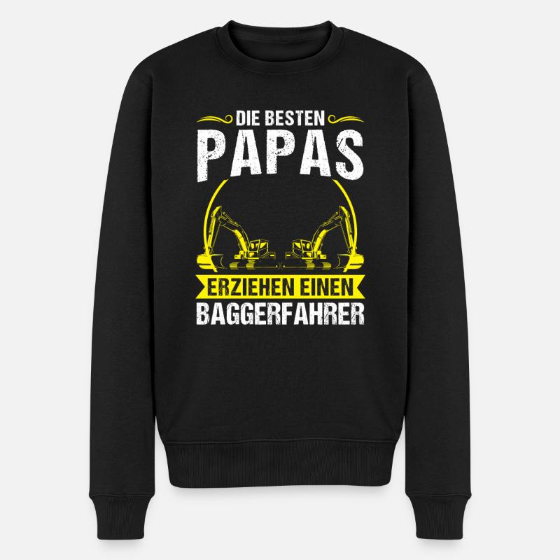 Baggerfahrer Papa Bagger-Fahrer Geschenk - Männer Premium Bio Pullover - Schwarz