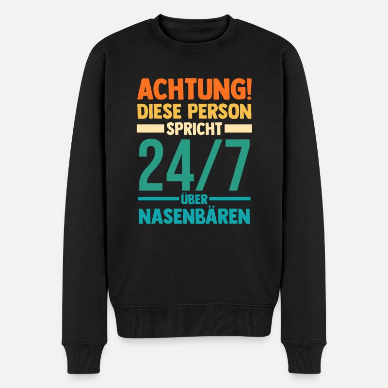 Nasenbär - Männer Premium Bio Pullover - Schwarz