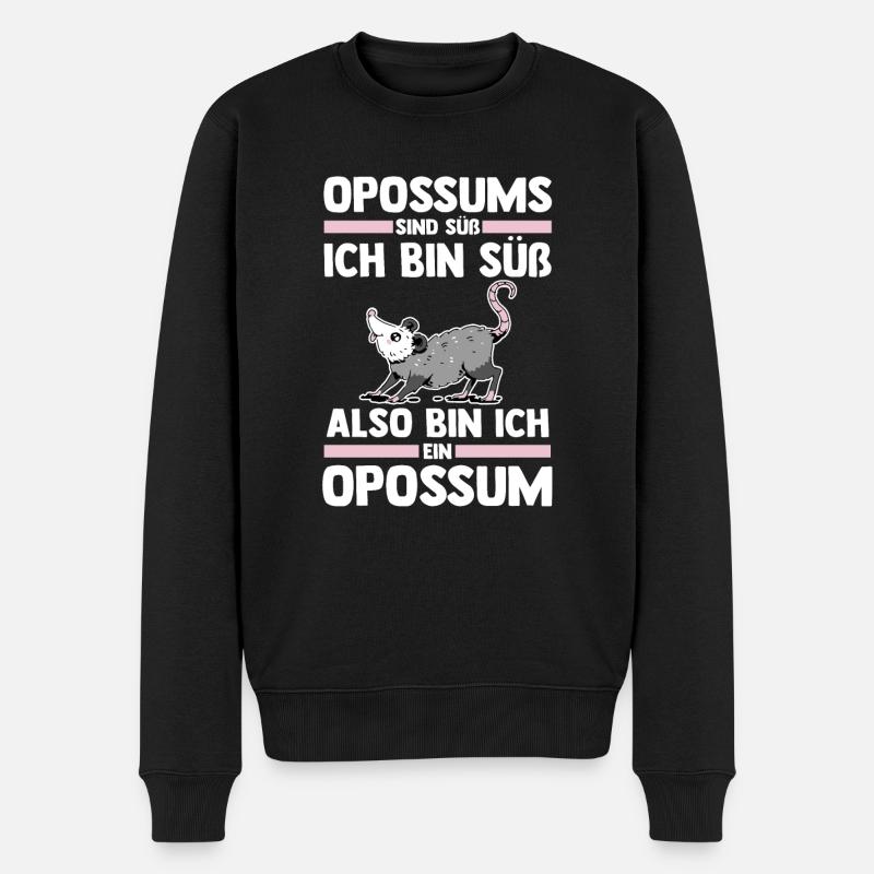 Opossum - Männer Premium Bio Pullover - Schwarz