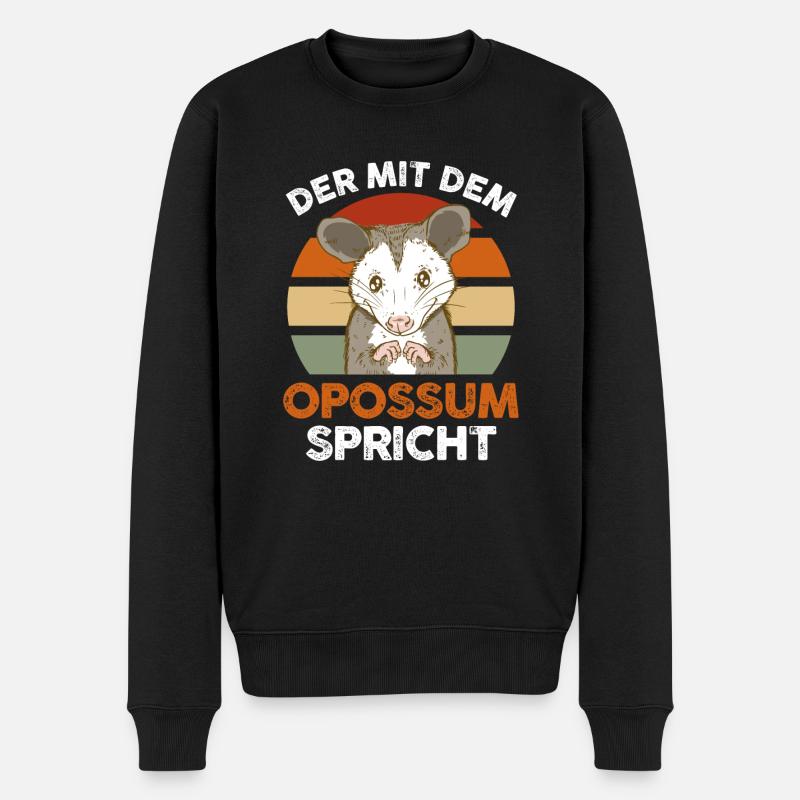 Opossum - Männer Premium Bio Pullover - Schwarz