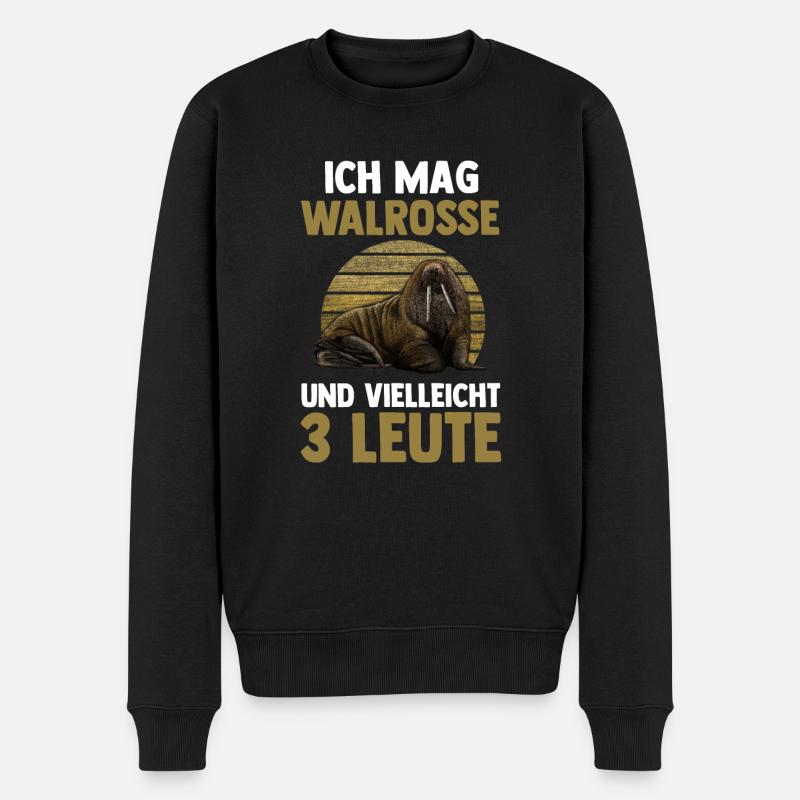 Walross - Männer Premium Bio Pullover - Schwarz