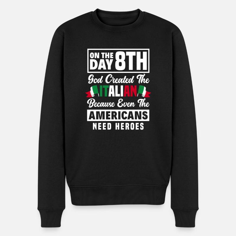 Lustiges Italien Geschenk - Männer Premium Bio Pullover - Schwarz