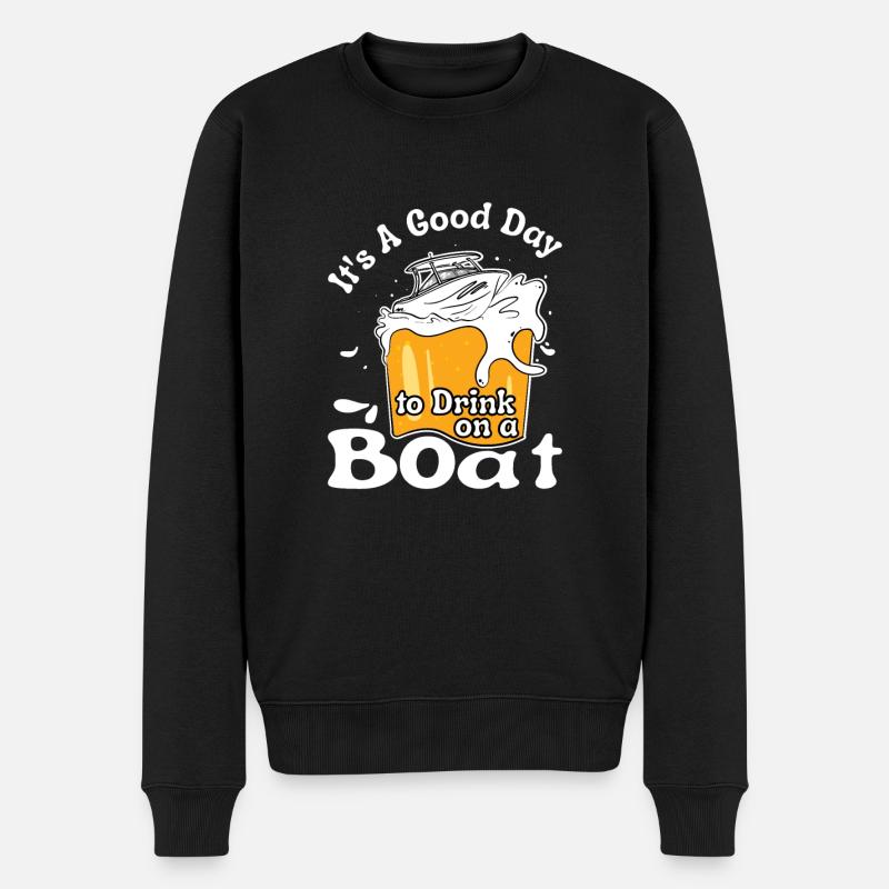 Drink auf einem Boot - Männer Premium Bio Pullover - Schwarz