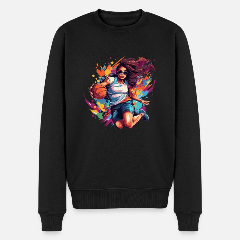 BASKETBALL für immer! - Männer Premium Bio Pullover - Schwarz