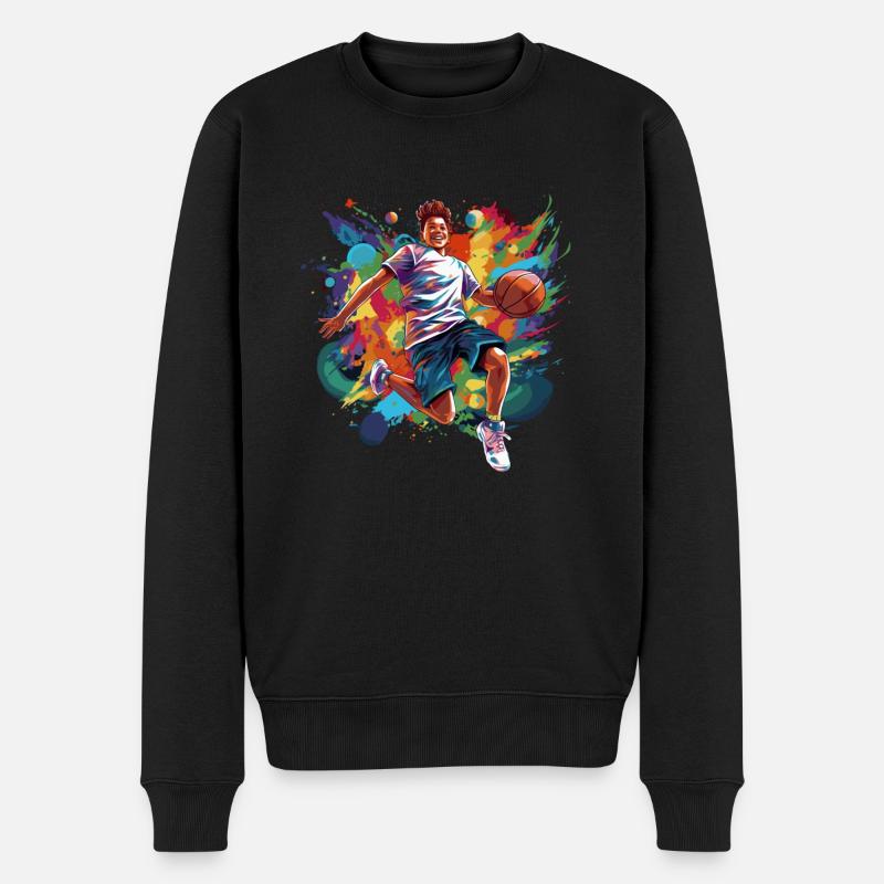 BASKETBALL für immer! - Männer Premium Bio Pullover - Schwarz