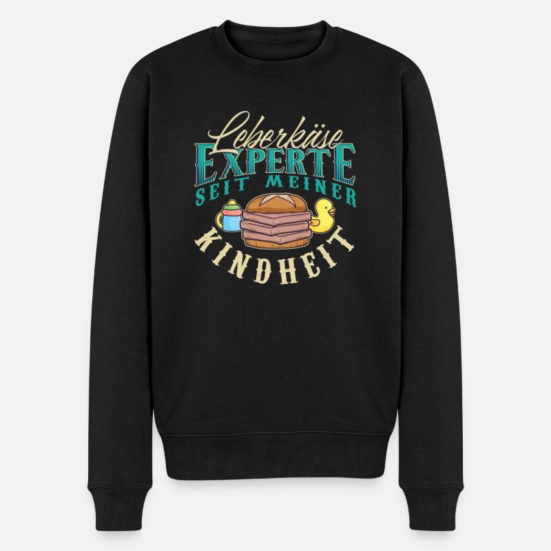 Leberkäse Experte Fleischkäse Brötchen - Männer Premium Bio Pullover - Schwarz