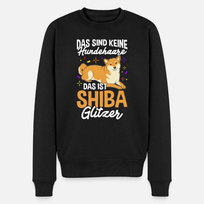 Das Sind Keine Hunde Haare Das Ist Shiba Glitzer H - Männer Premium Bio Pullover - Schwarz