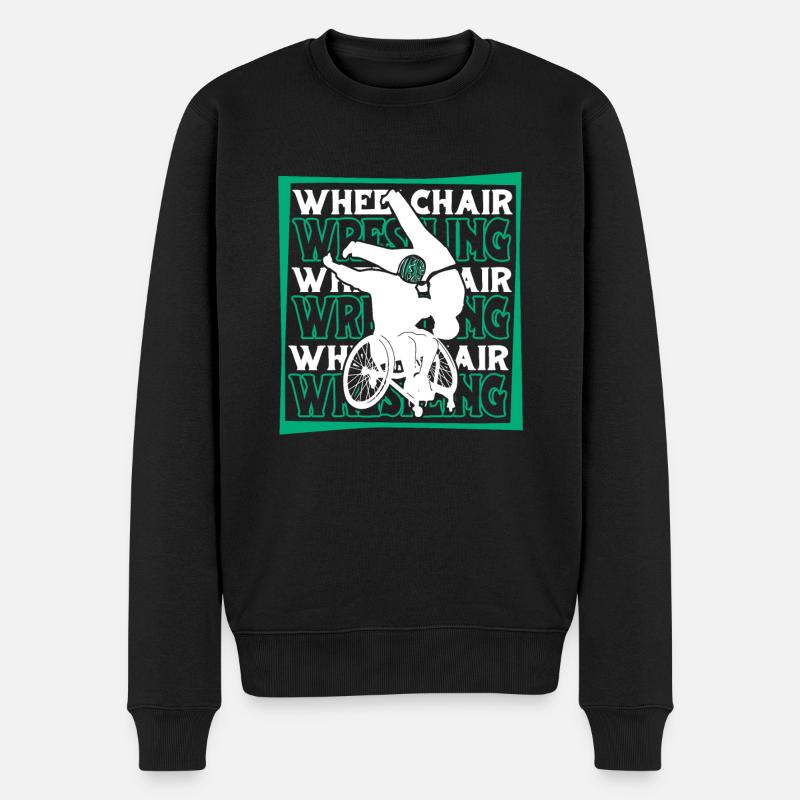 Lutteur en fauteuil roulant - Pull Premium bio Homme - noir