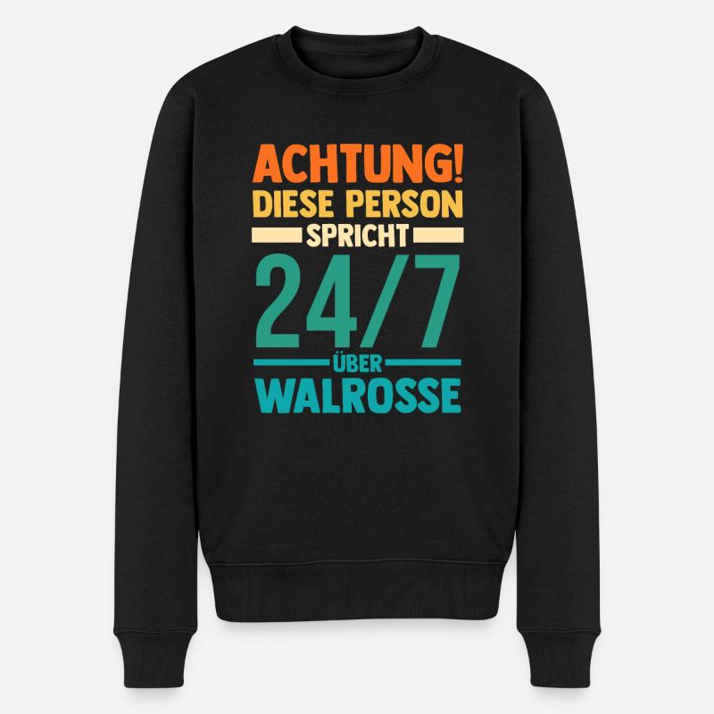 Walross - Männer Premium Bio Pullover - Schwarz