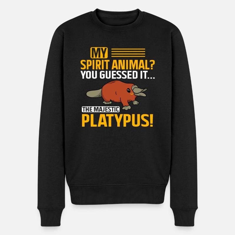 Platypus Schnabeltier - Männer Premium Bio Pullover - Schwarz