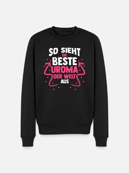 Urgroßmutter Beste Uroma - Männer Premium Bio Pullover - Schwarz