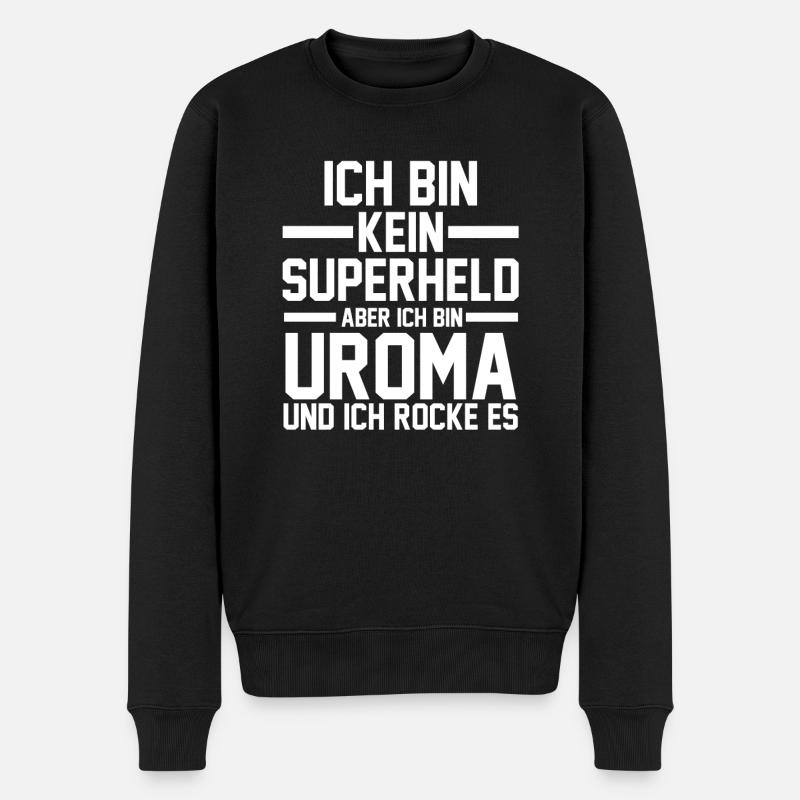 Urgroßmutter Uroma - Männer Premium Bio Pullover - Schwarz