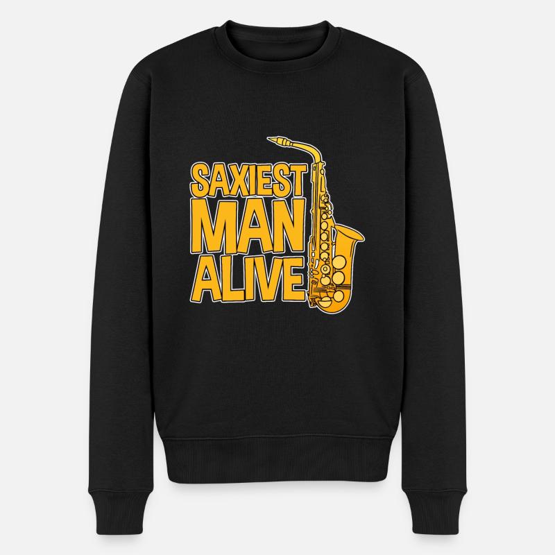 Saxiest Man Alive - Männer Premium Bio Pullover - Schwarz