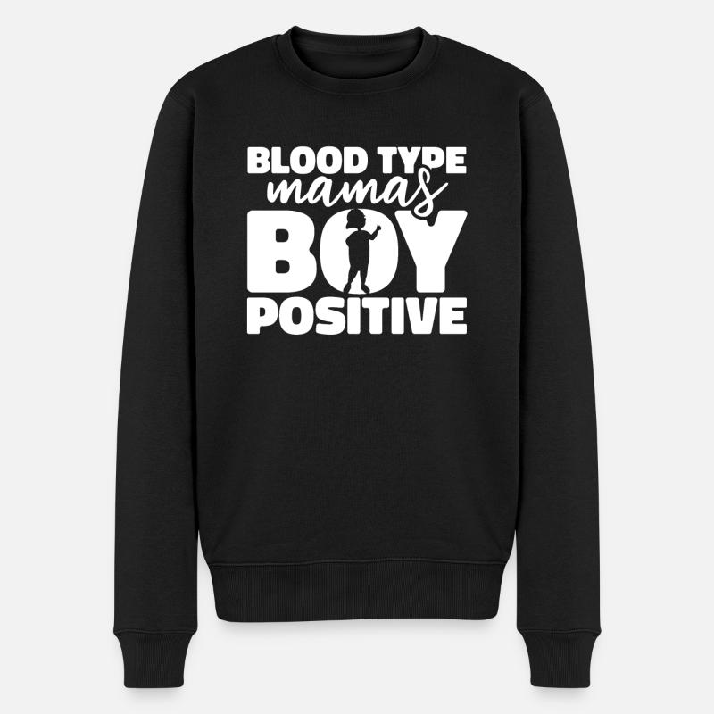 Mom Mutter Junge - Männer Premium Bio Pullover - Schwarz