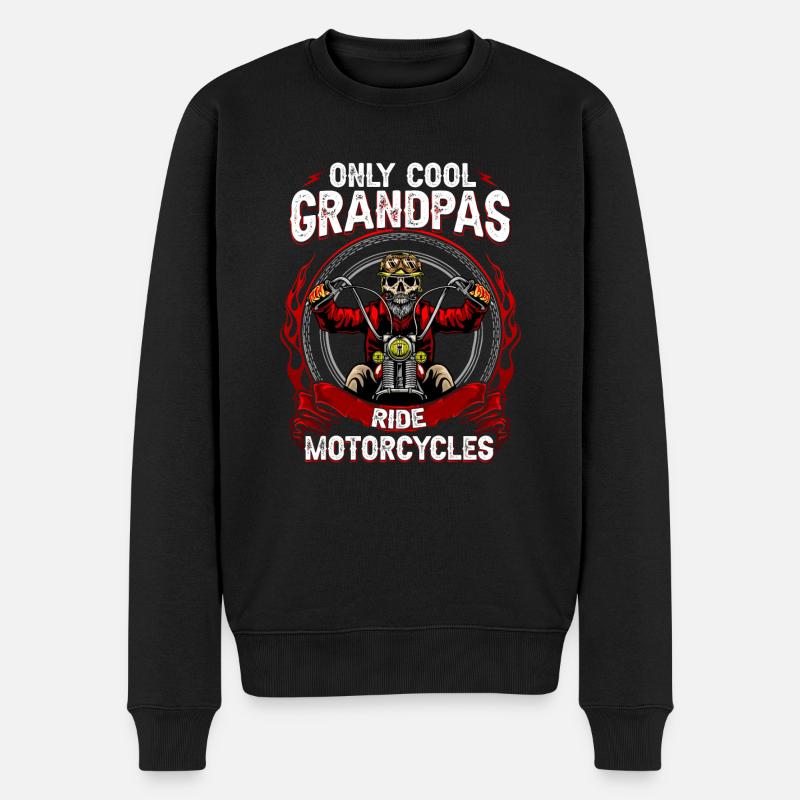 Cool Opa Biker - Männer Premium Bio Pullover - Schwarz
