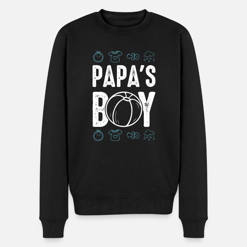Papa's Boy - Männer Premium Bio Pullover - Schwarz
