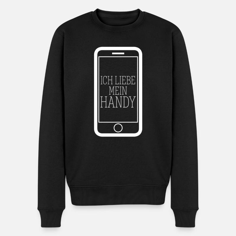 Handy Telefon Cellphone - Männer Premium Bio Pullover - Schwarz