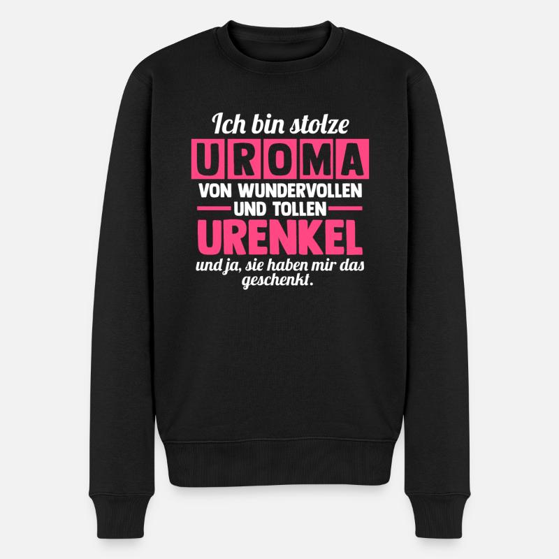 Urgroßmutter Uroma - Männer Premium Bio Pullover - Schwarz