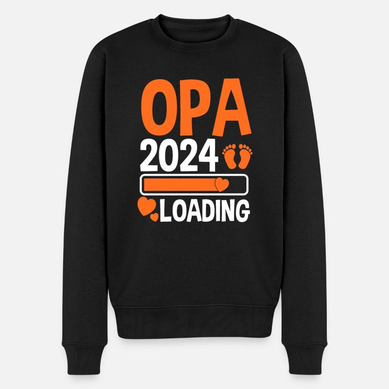 Werdender Opa 2025 - Männer Premium Bio Pullover - Schwarz