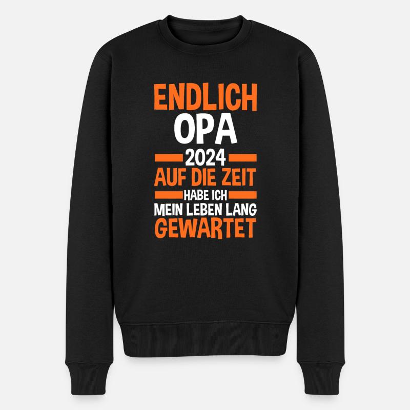 Werdender Opa 2033 - Männer Premium Bio Pullover - Schwarz
