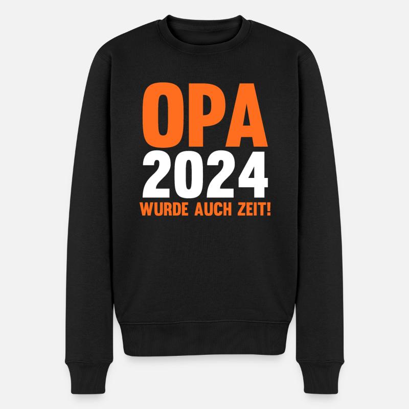 Werdender Opa 2039 - Männer Premium Bio Pullover - Schwarz